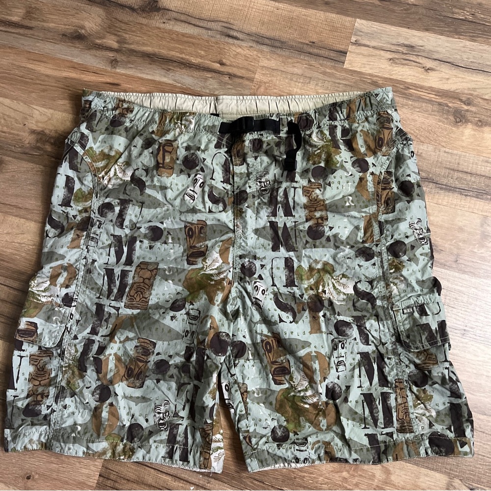 REI Cargo Shorts Belted Mesh Liner Tiki UPF 30+ Hike Swim Men’s XLarge